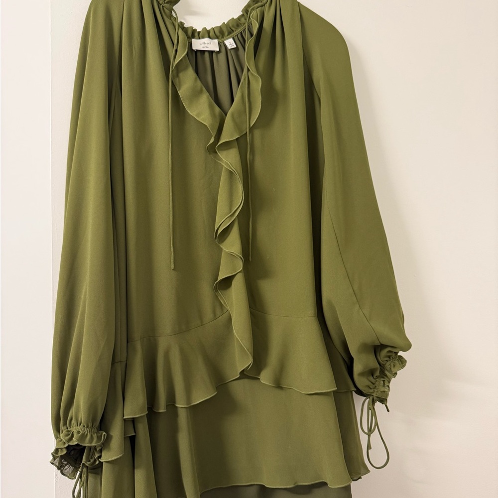 Aritzia Olive Green Mini Dress
